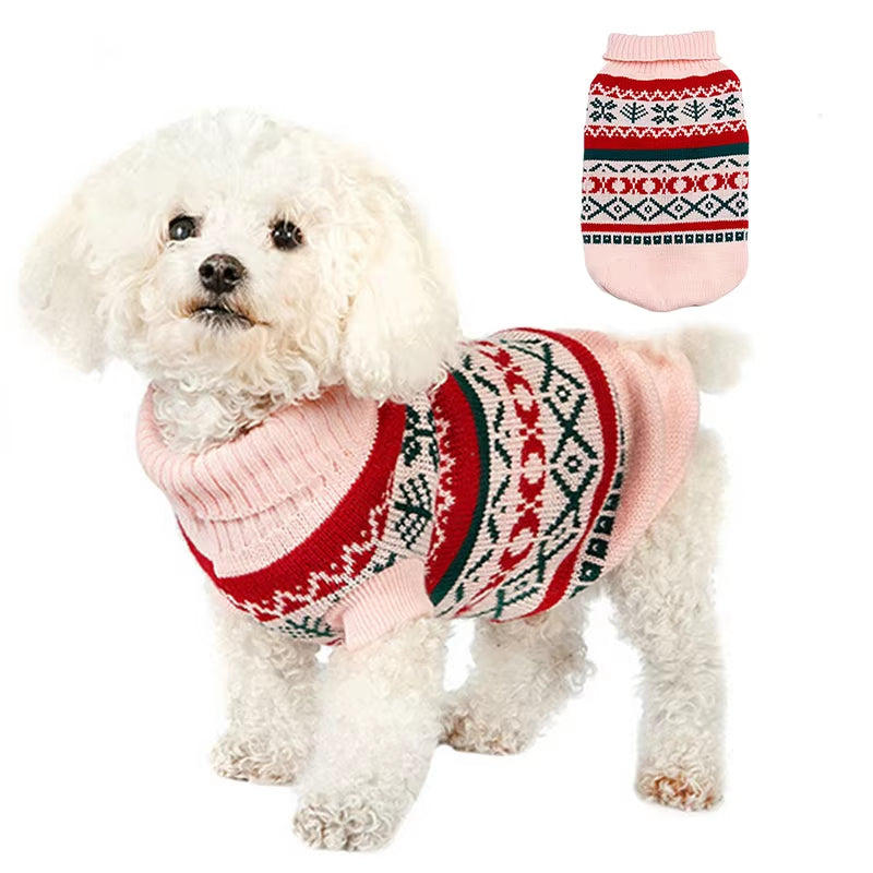 Small Dog Sweaters Warm Autumn Winter Dog Clothes Puppy Knitwear Turtleneck Crochet Dog Coat for Chihuahua Yorkshire