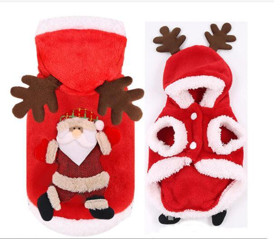 Festive Santa Claus Dog Costume for Small Dogs 