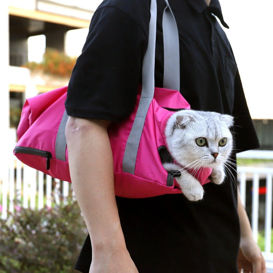Anti-Scratch and Bite Cat Travel Bag with Double Lining - Stylish and Secure Pet Carrier