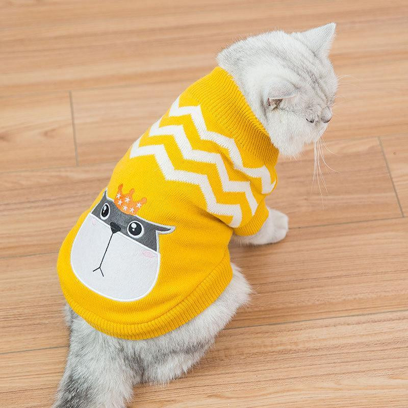 Cozy Woolen Pet Sweater - Stylish and Warm Dog Clothes for All Seasons