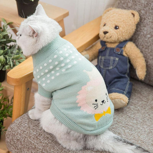 Cozy Woolen Pet Sweater - Stylish and Warm Dog Clothes for All Seasons
