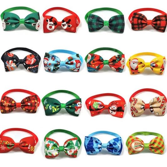 30/50Pcs Christmas Pet Dog Bowties Ties Small Dog Puppy Bowties Necktie Dog Christmas Bowtie Grooming Accessories