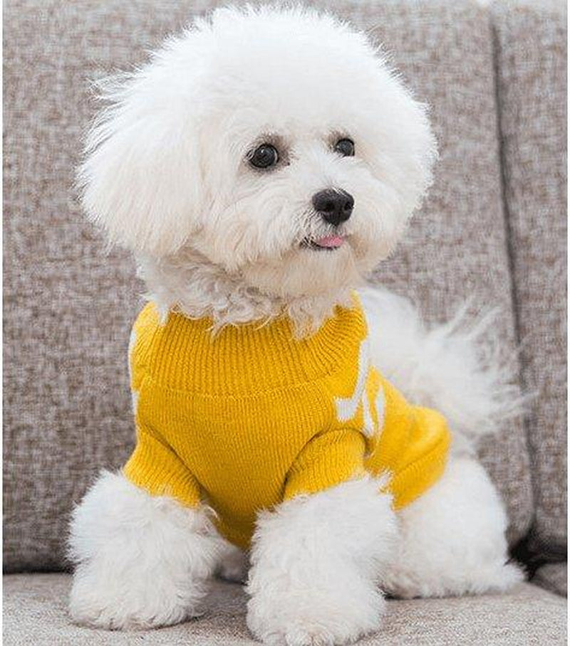 Cozy Woolen Pet Sweater - Stylish and Warm Dog Clothes for All Seasons